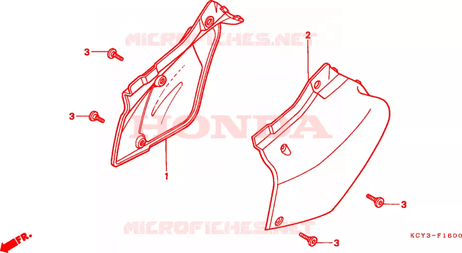 COUVERCLES LATERAUX Honda MOTO 400 XR 2000  XR400RY