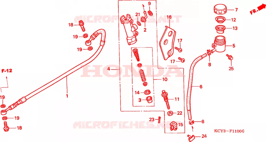 MAITRE-CYLINDRE DE FREIN ARRIERE Honda MOTO 400 XR 2002  XR400R2