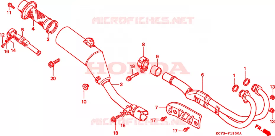 SILENCIEUX D'ECHAPPEMENT Honda MOTO 400 XR 1996  XR400RT