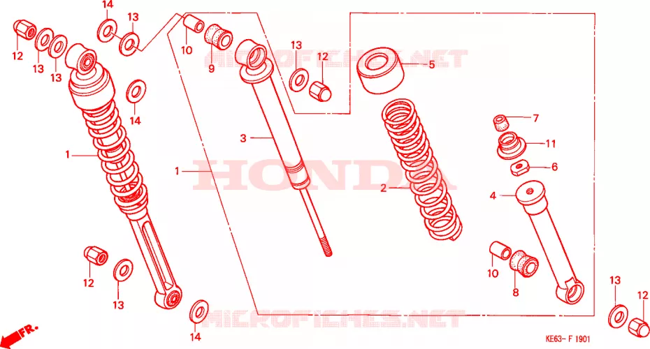 COUSSIN ARRIERE(2) Honda MOTO 100 other-models 1984  H100SD