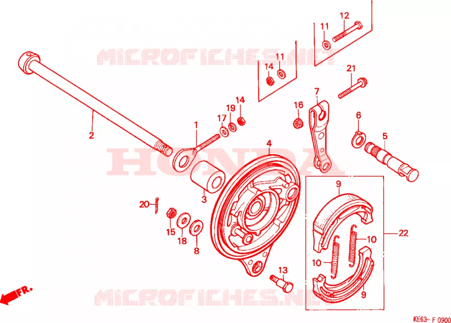 FLASQUE - MACHOIRES DE FREIN ARRIERE Honda MOTO 100 other-models 1983  H100SD