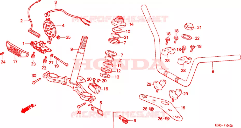 GUIDON - TE DE FOURCHE Honda MOTO 100 other-models 1987  H100SG
