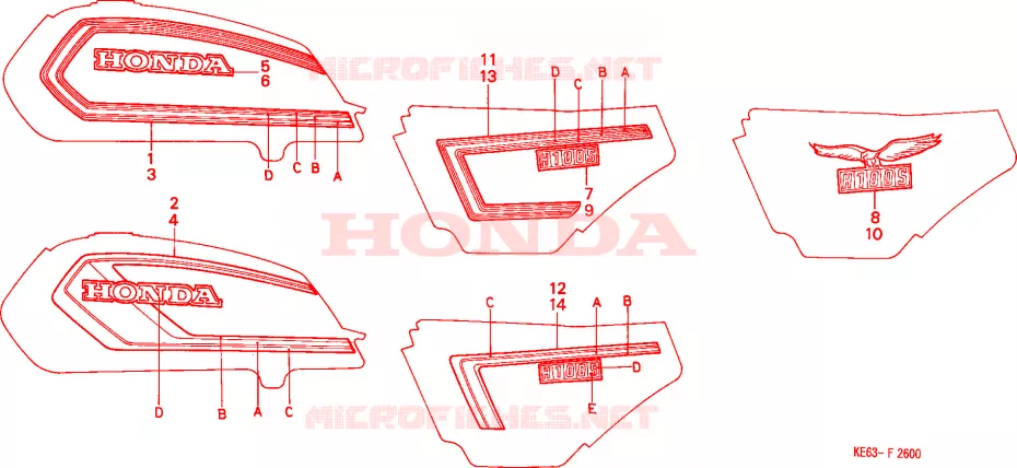 RAYURE/EMBLEME(1) Honda MOTO 100 other-models 1985  H100SD