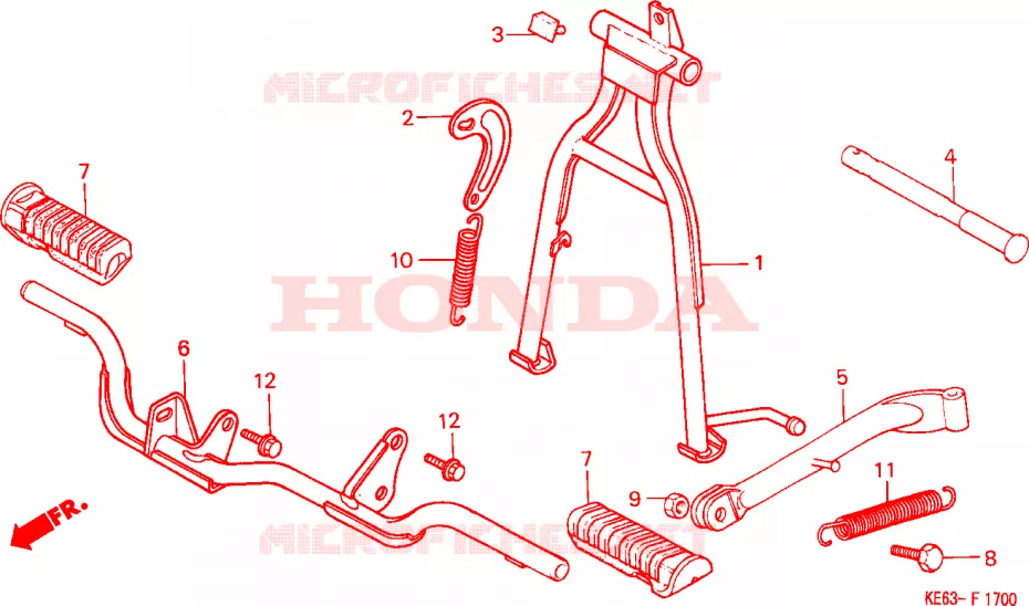 REPOSE PIED - BEQUILLE Honda MOTO 100 other-models 1987  H100SG