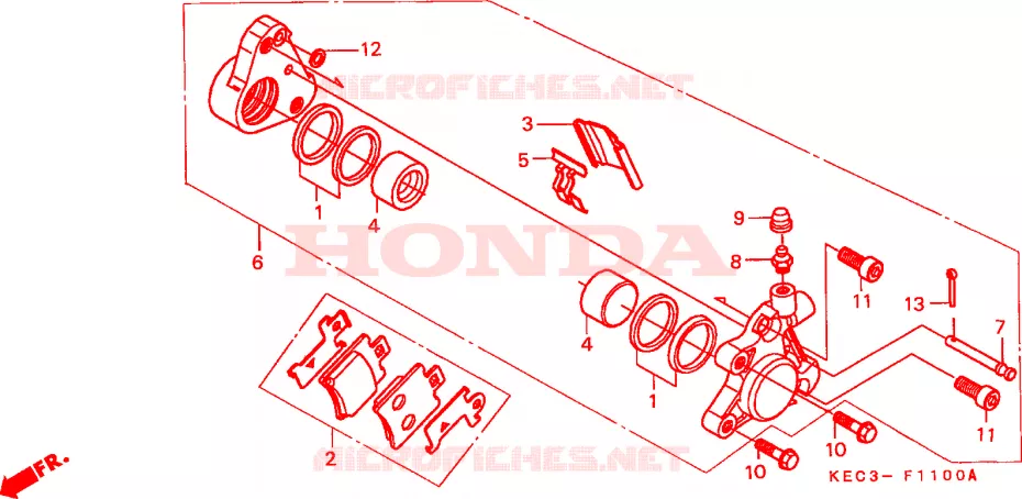 ETRIER DE FREIN AVANT Honda SCOOTER 100 SCOOPY 2000  SH100Y