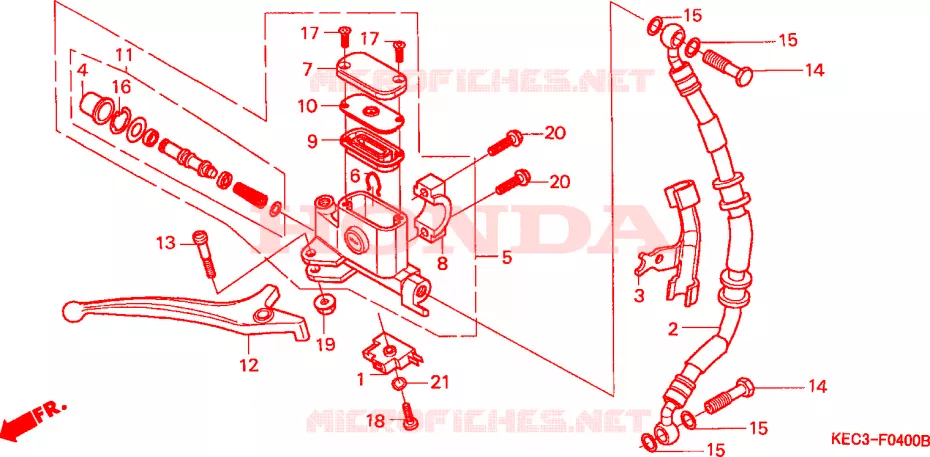 MAITRE CYLINDRE DE FREIN AVANT Honda SCOOTER 100 SH 2000  SH100Y-IT