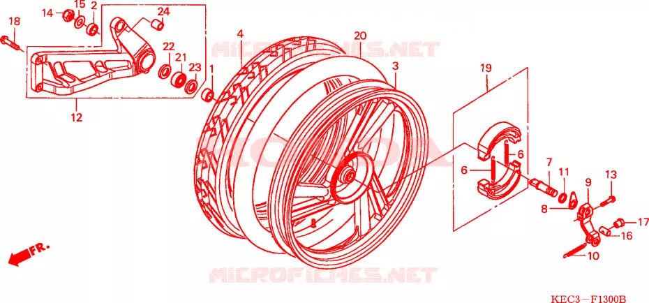 ROUE ARRIERE Honda SCOOTER 100 SCOOPY 2000  SH100Y-SP
