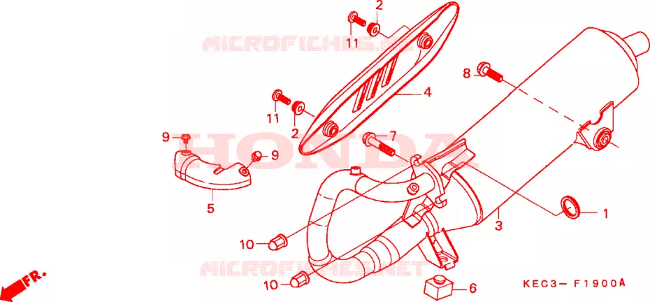 SILENCIEUX D'ECHAPPEMENT Honda SCOOTER 100 SH 2000  SH100Y
