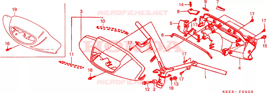 GUIDON - CARENAGE Honda SCOOTER 100 BALI 1996  SJ100T