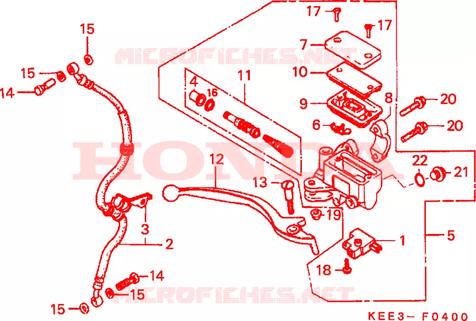 MAITRE CYLINDRE DE FREIN AVANT Honda SCOOTER 100 BALI 1996  SJ100T