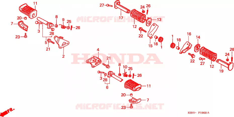 REPOSE PIED Honda MOTO 250 REBEL 1998  CMX250CW