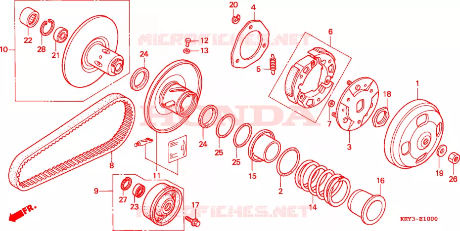 EMBRAYAGE Honda SCOOTER 150 PANTHEON 2000  FES150Y