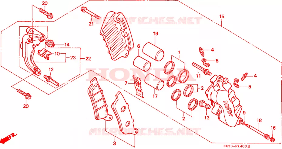 ETRIER DE FREIN AVANT Honda SCOOTER 150 PANTHEON 2000  FES150Y