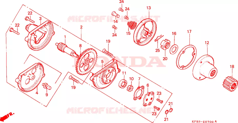POMPE A HUILE - FILTRE A HUILE Honda MOTO 185 XL 1990  XL185SL