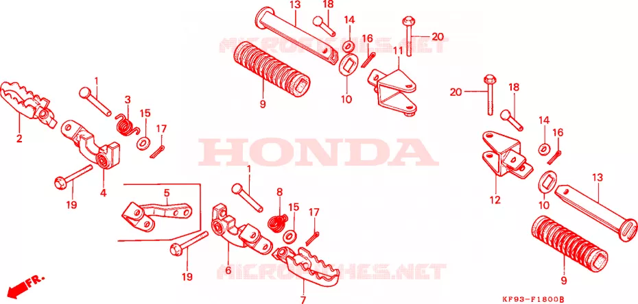 REPOSE PIED Honda MOTO 185 XL 1992  XL185SN