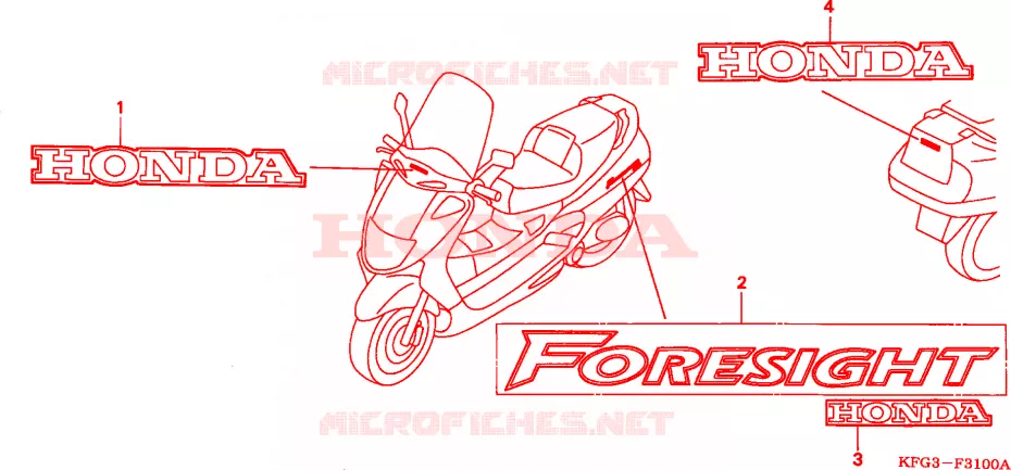 AUTOCOLLANTS Honda SCOOTER 250 FORSIGHT 1999  FES250X