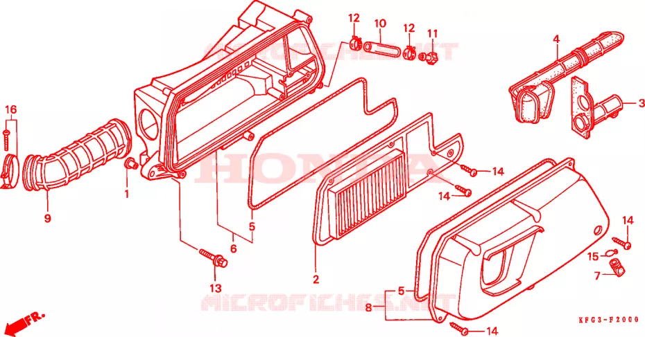 FILTRE A AIR Honda SCOOTER 250 FORSIGHT 1999  FES250X