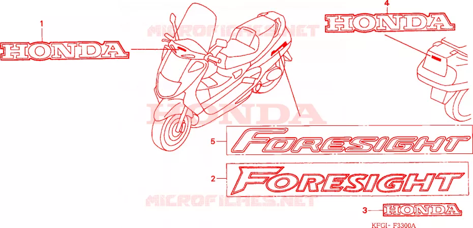 AUTOCOLLANTS Honda SCOOTER 250 FORSIGHT 2002  FES2502