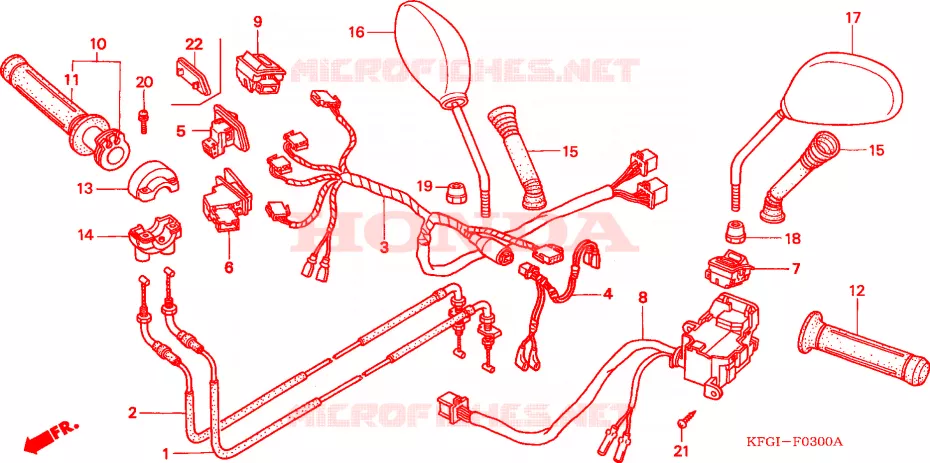 COMMODO - LEVIER - CABLE Honda SCOOTER 250 FORSIGHT 2005  FES2505