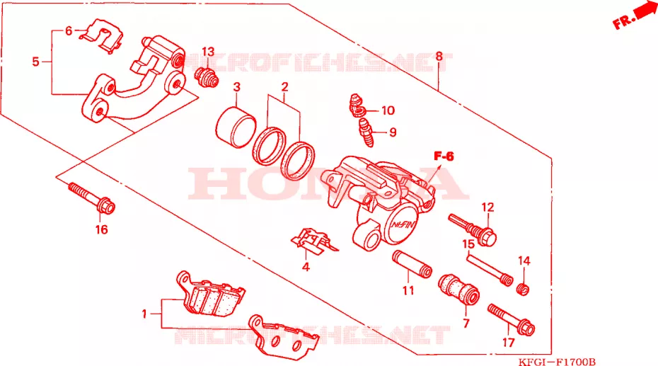 ETRIER DE FREIN ARRIERE Honda SCOOTER 250 FORSIGHT 2002  FES2502