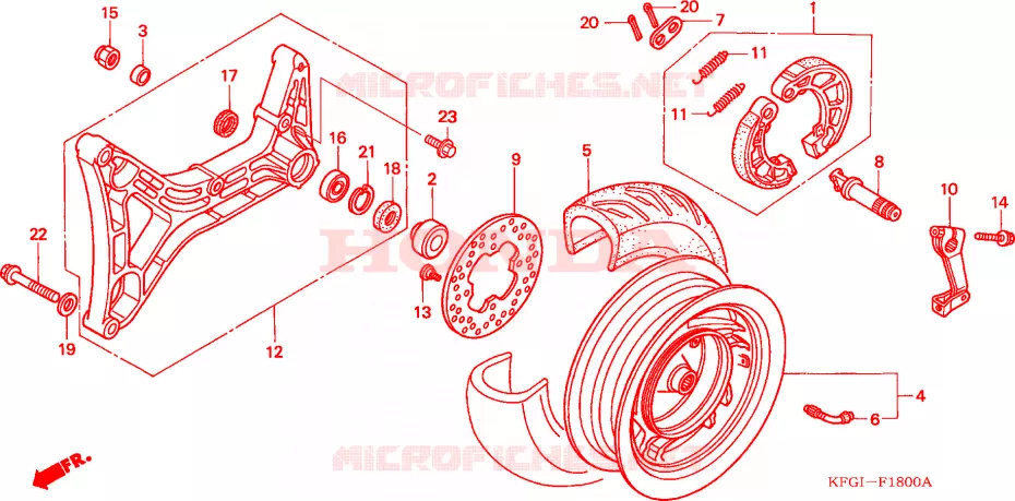 ROUE ARRIERE Honda SCOOTER 250 FORSIGHT 2000  FES250Y