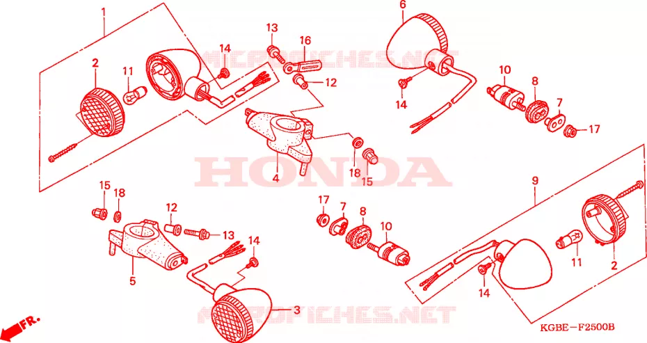 CLIGNOTANT Honda MOTO 125 SHADOW 2001  VT125C21