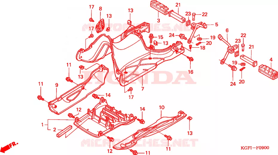 PLANCHER - REPOSE PIED Honda SCOOTER 150 AROBASE 2006  NES1506