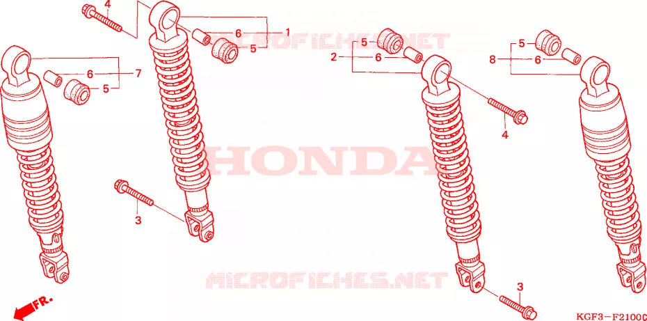 AMORTISSEUR ARRIERE Honda SCOOTER 150 AROBASE 2002  NES1502