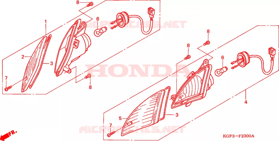 CLIGNOTANT Honda SCOOTER 125 NES 2004  NES1253