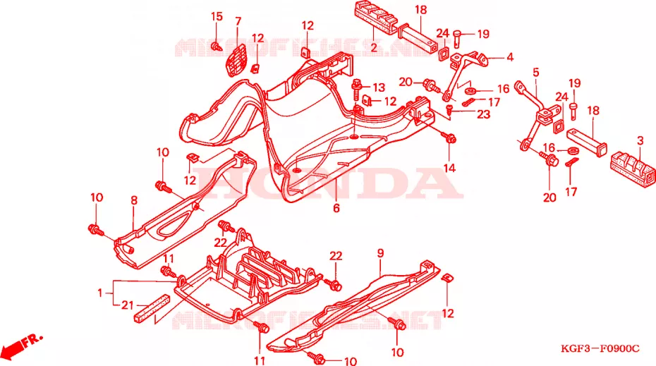PLANCHER - REPOSE PIED Honda SCOOTER 125 NES 2002  NES1252