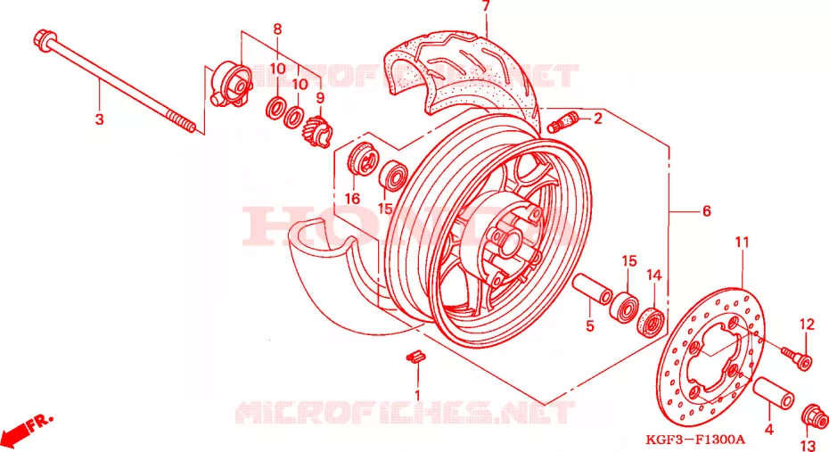 ROUE AVANT Honda SCOOTER 150 AROBASE 2000  NES150Y