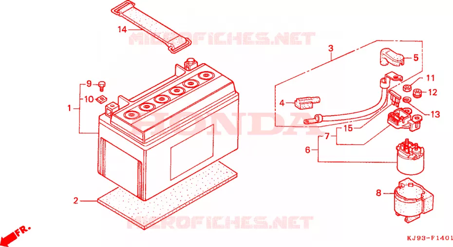 BATTERIE  Honda SCOOTER 125 SPACY 1994  CH125R