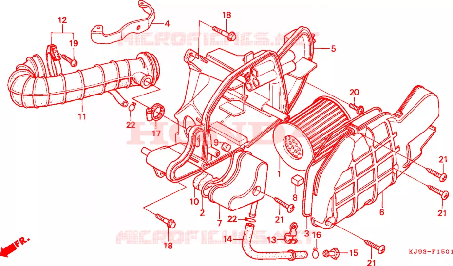 FILTRE A AIR (CH125J/L/M/N/P/R) Honda SCOOTER 125 SPACY 1994  CH125R