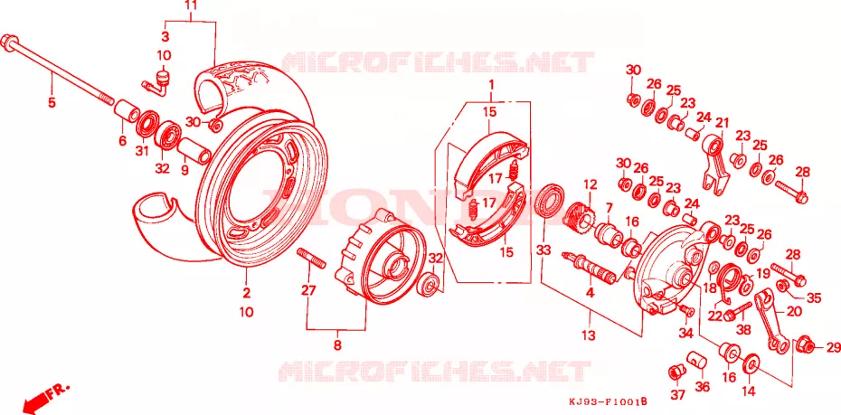 ROUE AVANT (CH125J/L/M/N/P/R) Honda SCOOTER 125 SPACY 1990  CH125L