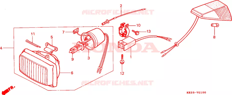 PHARE Honda MOTO 200 XR 1985  XR200RF