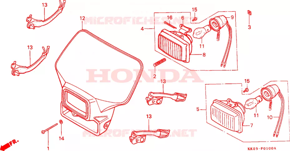 PHARE Honda MOTO 200 XR 1990  XR200RL