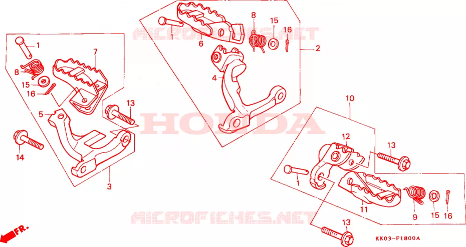 REPOSE PIED Honda MOTO 200 XR 1992  XR200RN