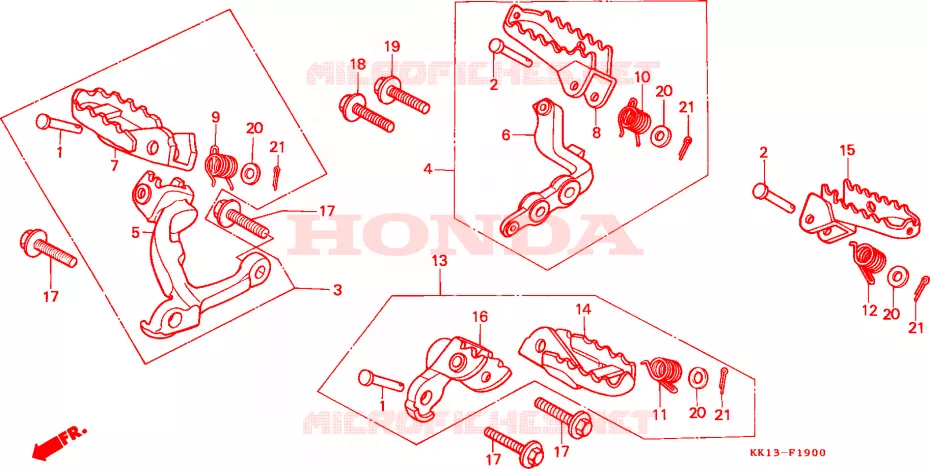 REPOSE PIED Honda MOTO 250 XR 1985  XR250RF