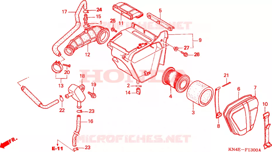 FILTRE A AIR Honda MOTO 100 XR 2002  XR100R2
