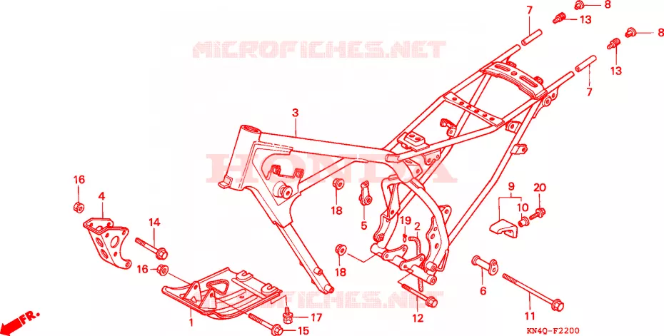 CADRE Honda MOTO 100 XR 2000  XR100RY