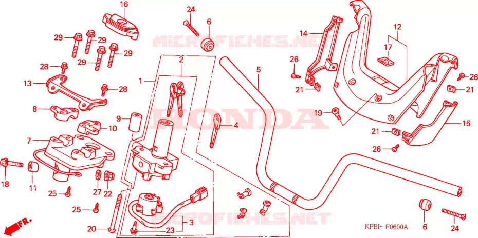 GUIDON - CARENAGE Honda SCOOTER 250 JAZZ 2003  NSS2503
