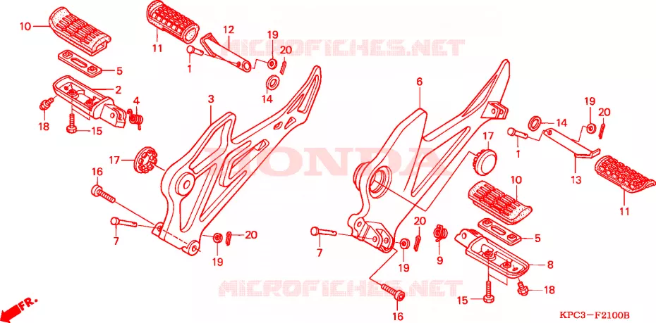 REPOSE PIED Honda MOTO 125 VARADERO 2003  XL125V3