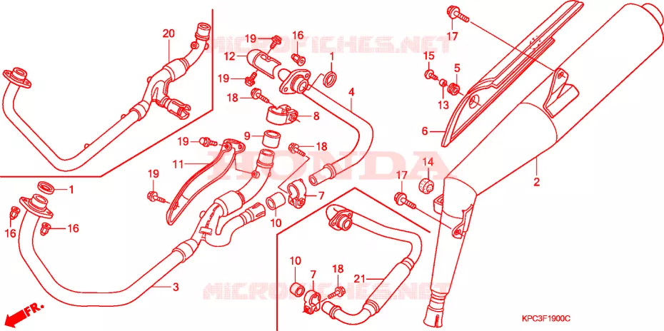 SILENCIEUX D'ECHAPPEMENT  Honda MOTO 125 VARADERO 2002  XL125V2