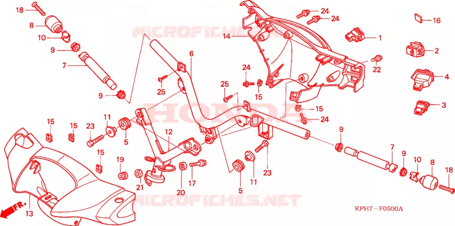 TUYAU DE GUIDON/REVETEMENT DE GUIDON/COMMUTATEUR(1) Honda SCOOTER 125 INNOVA 2006  ANF1256