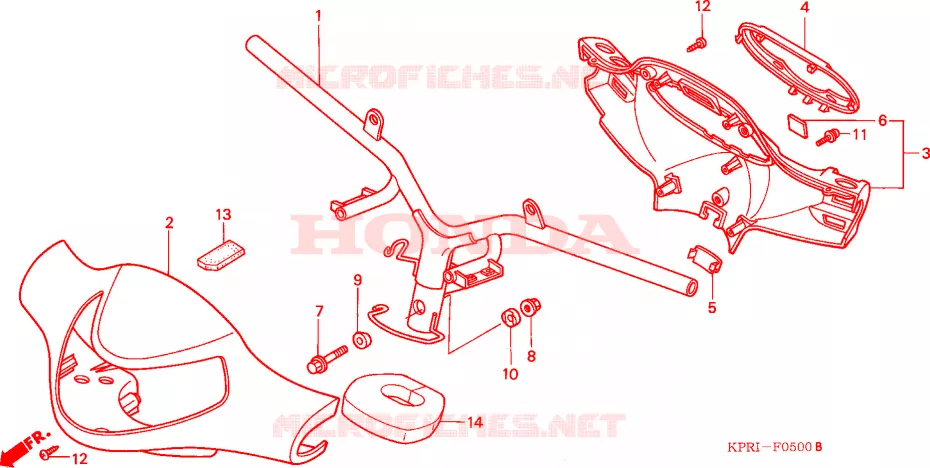 GUIDON - CARENAGE Honda SCOOTER 125 SH 2001  SH1251