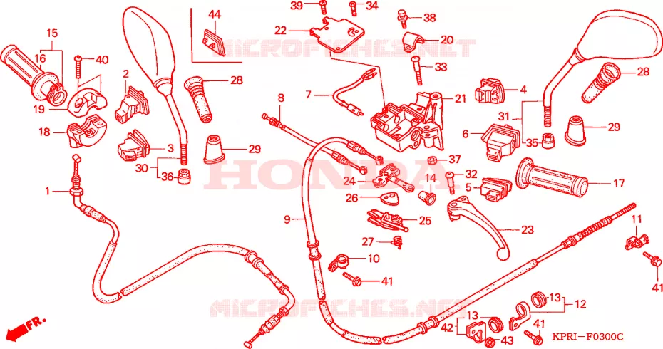 LEVIER DE GUIDON - CABLE - COMMODO Honda SCOOTER 125 SH 2001  SH1251