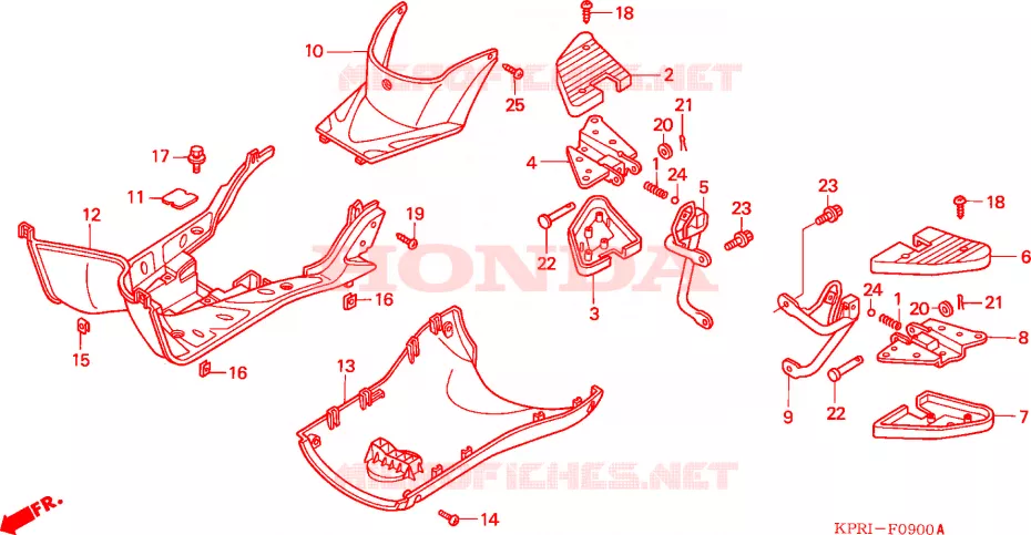 PLANCHER - REPOSE PIED Honda SCOOTER 150 SH 2004  SH1504