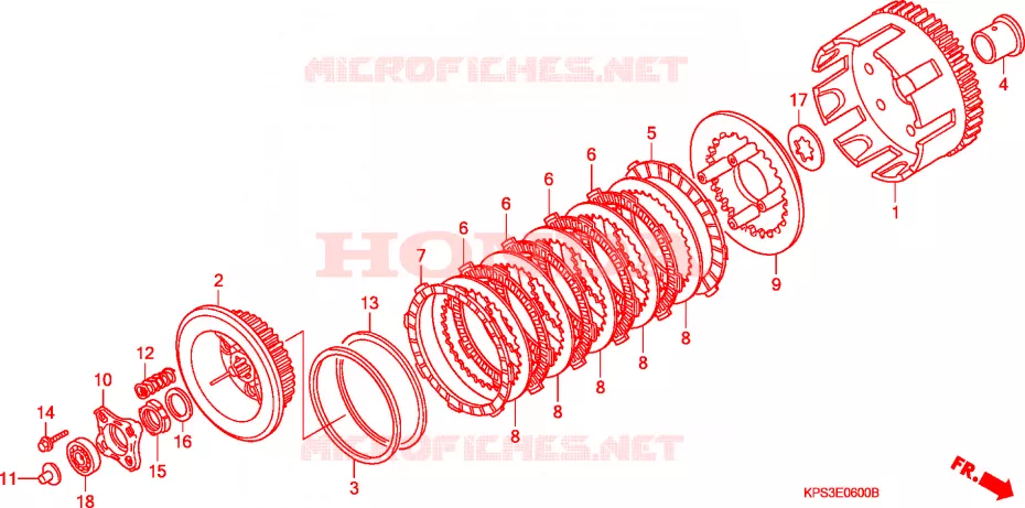 EMBRAYAGE Honda MOTO 230 CRF 2003  CRF230F3
