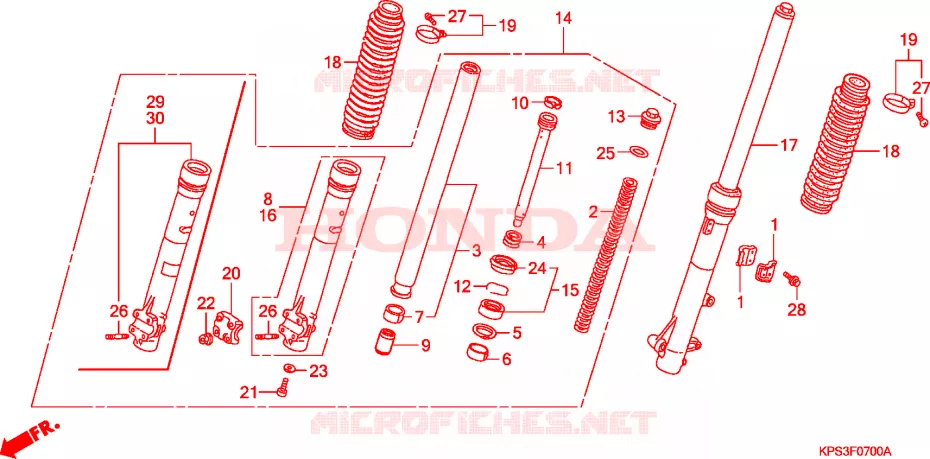 FOURCHE Honda MOTO 230 CRF 2007  CRF230F7