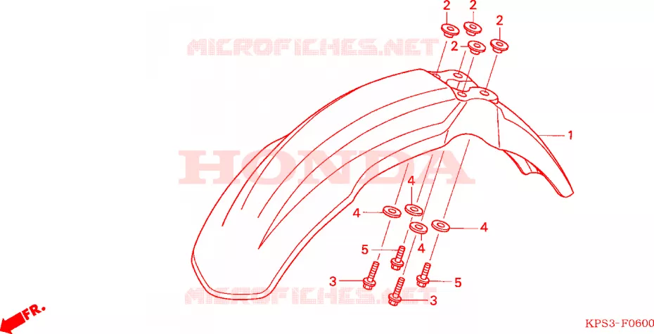 GARDE BOUE AVANT Honda MOTO 230 CRF 2004  CRF230F4